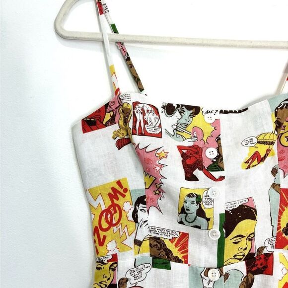 REFORMATION Huckleberry Linen Dress in comic print - Picture 7 of 9